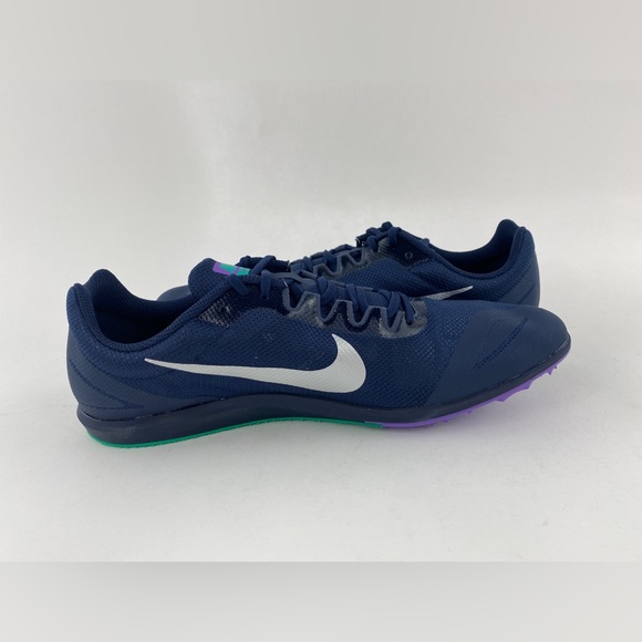 Nike Zoom Rival D 10 Obsidian Men's Track Spikes Shoes Blue Purple Tool & Bag - Picture 10 of 12